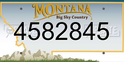 4582845 Montana License Plate