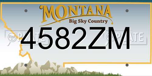 4582ZM Montana License Plate