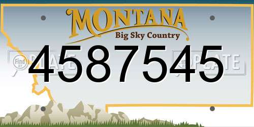 4587545 Montana License Plate