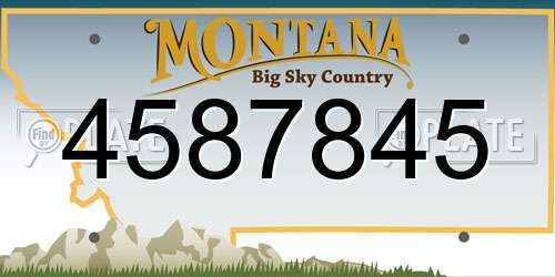 4587845 Montana License Plate