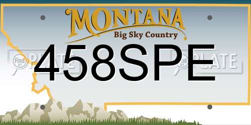 458SPE Montana License Plate