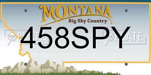 458SPY Montana License Plate