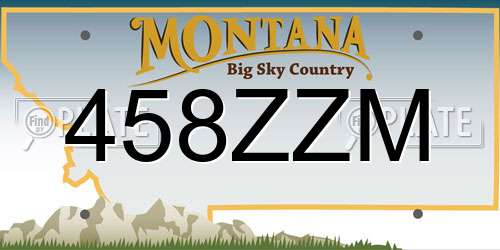 458ZZM Montana License Plate