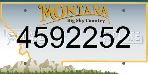 4592252 Montana License Plate