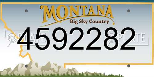 4592282 Montana License Plate