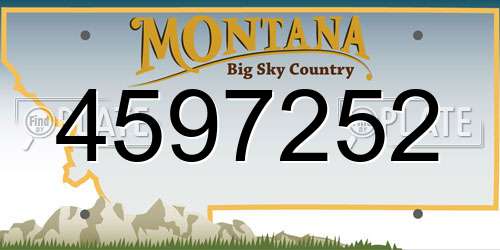 4597252 Montana License Plate