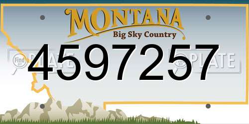 4597257 Montana License Plate