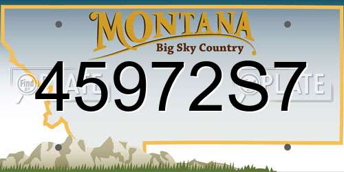 45972S7 Montana License Plate