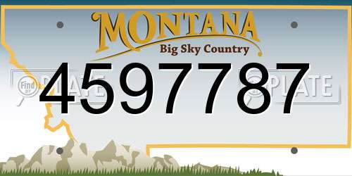 4597787 Montana License Plate