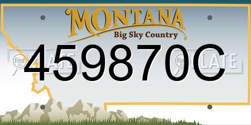 459870C Montana License Plate