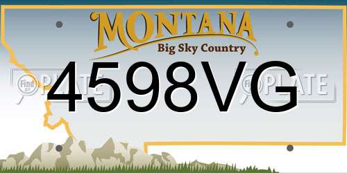 4598VG Montana License Plate