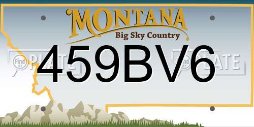 459BV6 Montana License Plate