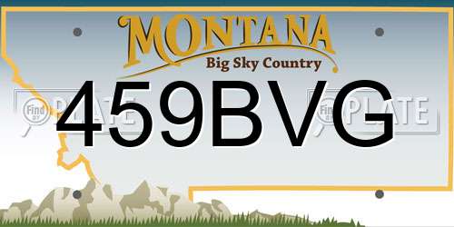 459BVG Montana License Plate