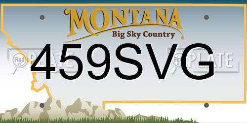 459SVG Montana License Plate