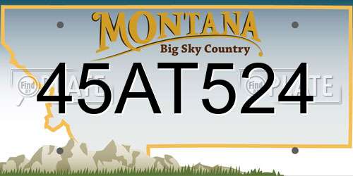 45AT524 Montana License Plate