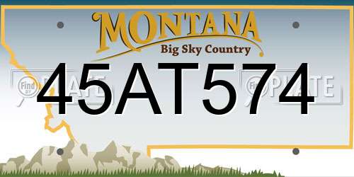 45AT574 Montana License Plate