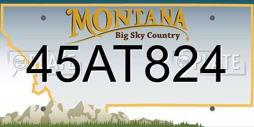 45AT824 Montana License Plate