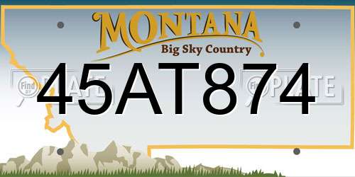 45AT874 Montana License Plate
