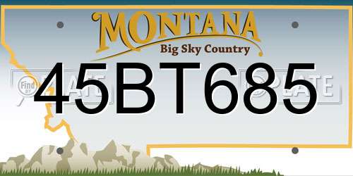 45BT685 Montana License Plate