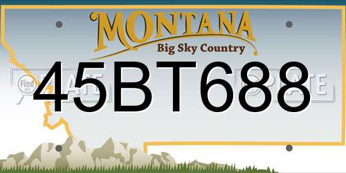 45BT688 Montana License Plate