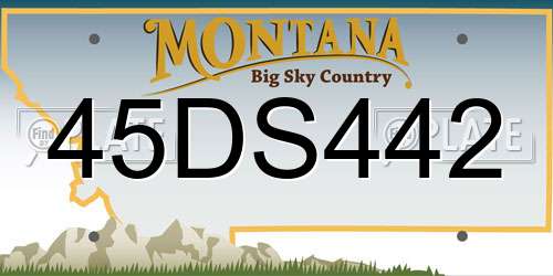 45DS442 Montana License Plate