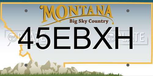 45EBXH Montana License Plate