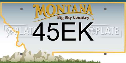 45EK Montana License Plate
