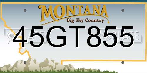 45GT855 Montana License Plate