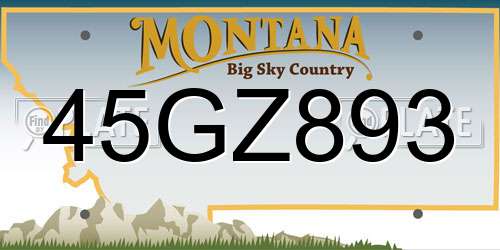 45GZ893 Montana License Plate