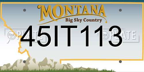 45IT113 Montana License Plate