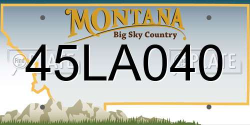 45LA040 Montana License Plate
