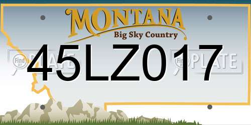 45LZ017 Montana License Plate