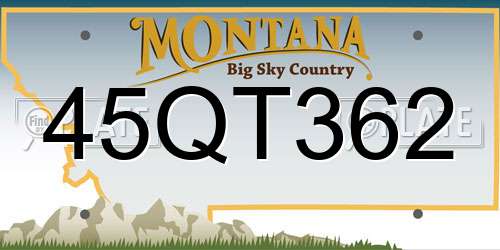 45QT362 Montana License Plate