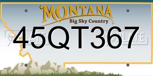 45QT367 Montana License Plate