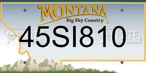 45SI810 Montana License Plate