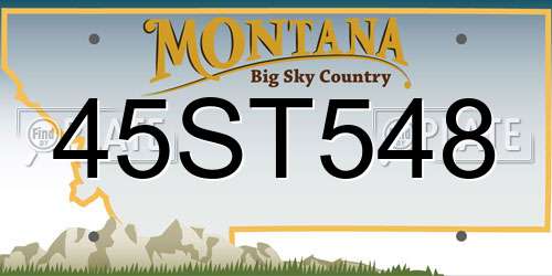 45ST548 Montana License Plate