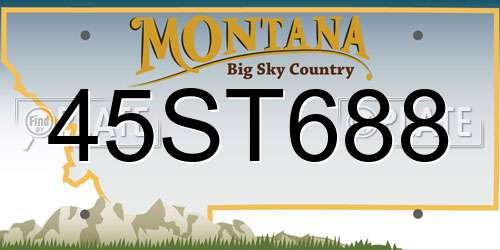 45ST688 Montana License Plate