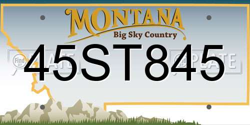 45ST845 Montana License Plate
