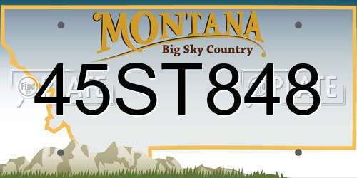 45ST848 Montana License Plate