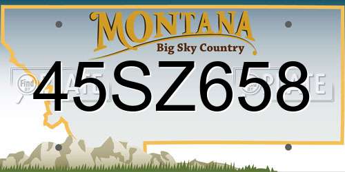 45SZ658 Montana License Plate