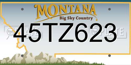 45TZ623 Montana License Plate