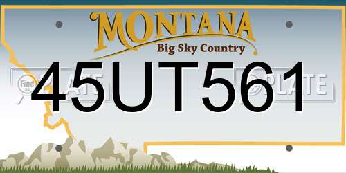 45UT561 Montana License Plate