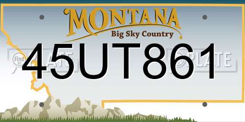 45UT861 Montana License Plate