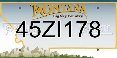 45ZI178 Montana License Plate