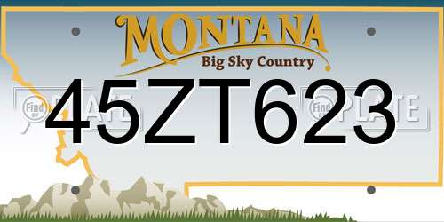 45ZT623 Montana License Plate
