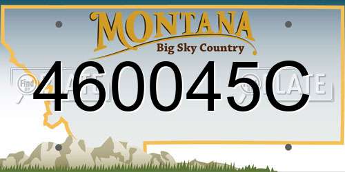 460045C Montana License Plate