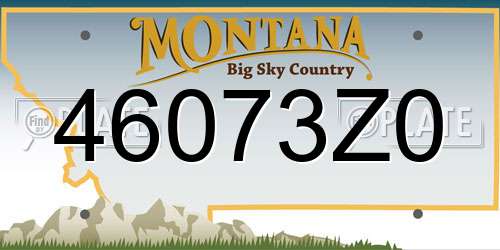 46073Z0 Montana License Plate