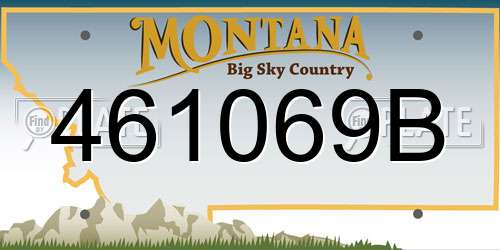 461069B Montana License Plate