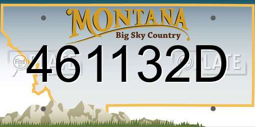 461132D Montana License Plate
