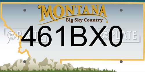 461BX0 Montana License Plate